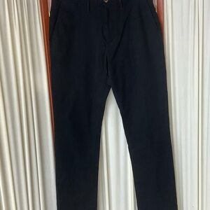 GOODFELLOW & CO Athletic Fit Hennepin Chino Black Pants Cotton Flat Front 32x34